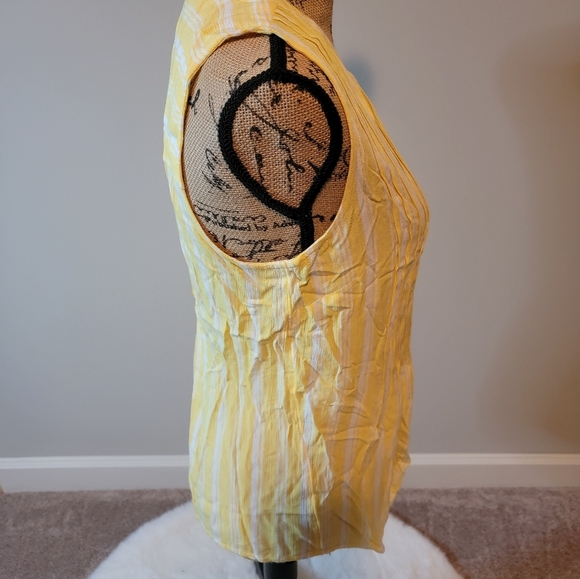 Market & Spruce yellow and white striped top - Picture 2 of 5